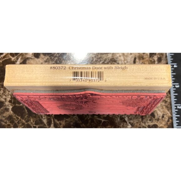 Mariann Hudak Christmas Door With Sleigh Rubber Stamp Stamps Happen Inc 80372 - Picture 4 of 4